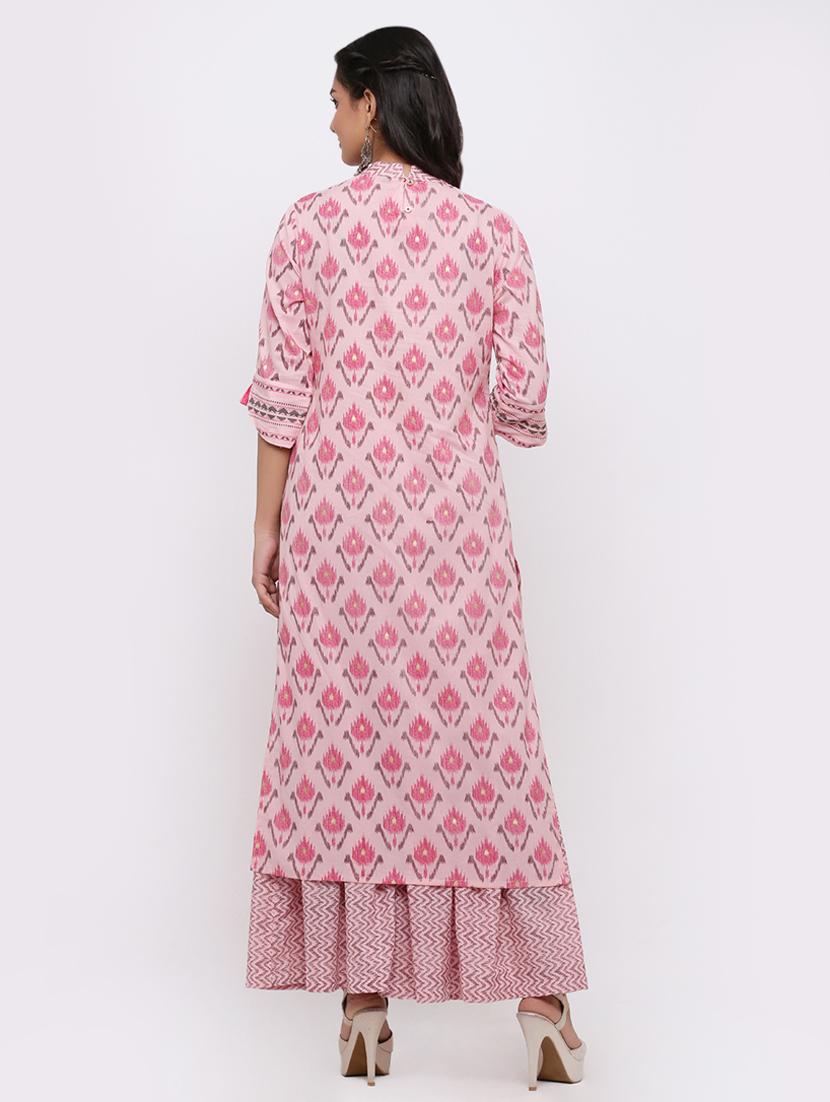 ikat print kurta sharara set - 17010950 - Standard Image - 2
