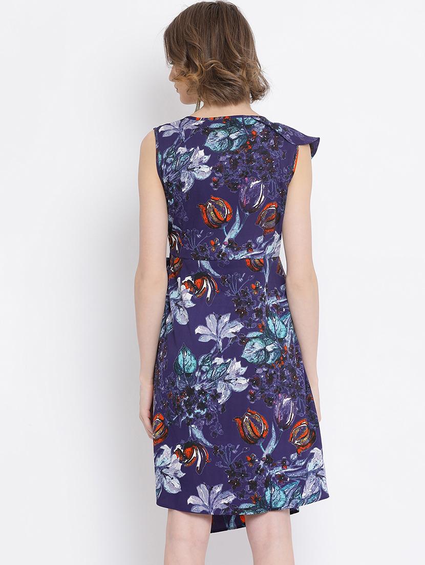 multi print asymmetric dress - 17011024 - Standard Image - 2