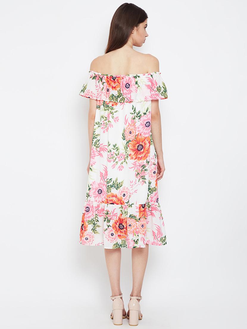 off shoulder floral a-line dress - 17011035 - Standard Image - 2