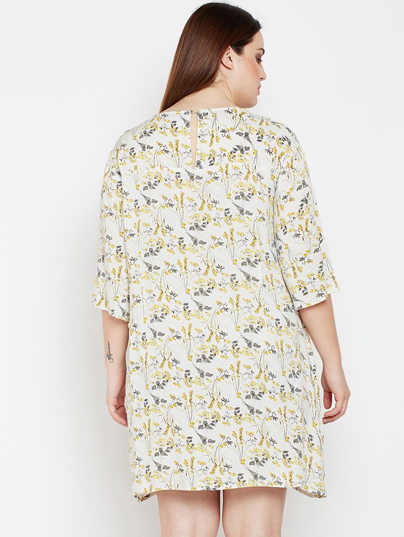 round neck floral plus dress - 17011037 - Standard Image - 2