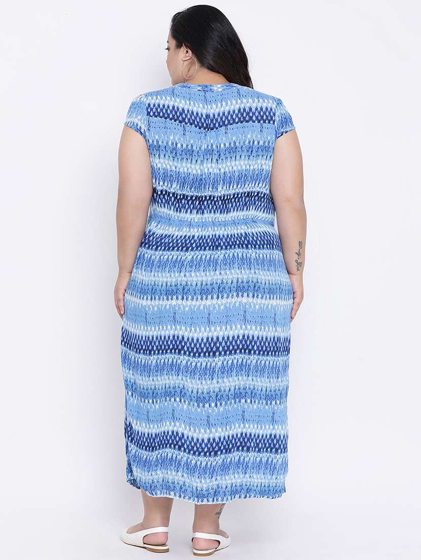 drawstring waist printed plus dress  - 17011038 -  Standard Image - 2