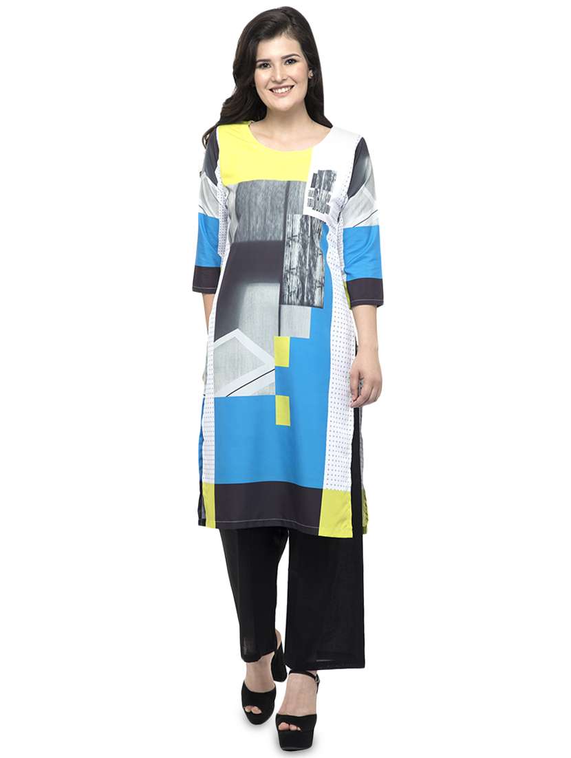 printed straight kurta