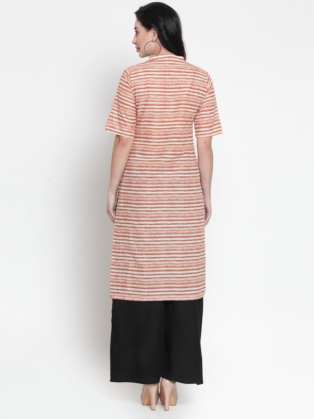 striped kurta palazzo set - 17013589 - Standard Image - 2