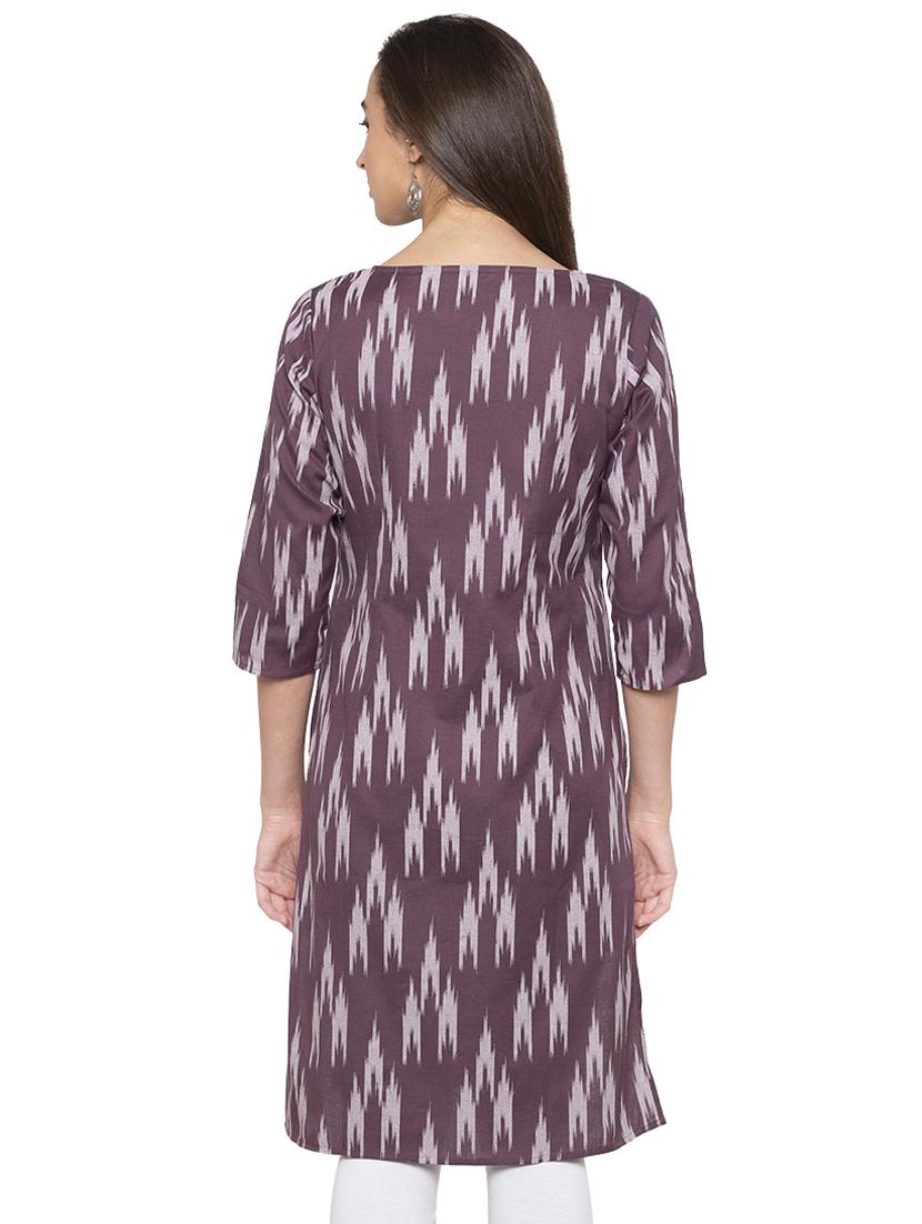 ikat print straight kurta - 17014848 - Standard Image - 2