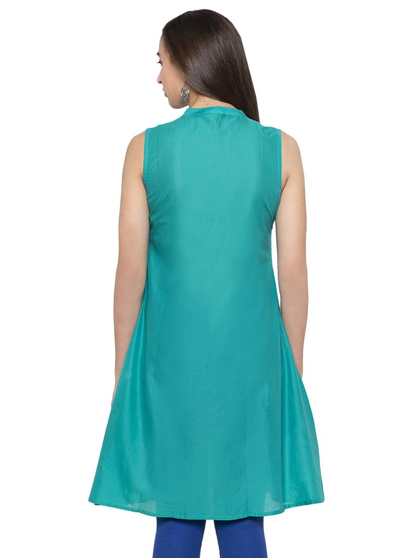 embroidered a-line kurta - 17014853 - Standard Image - 2