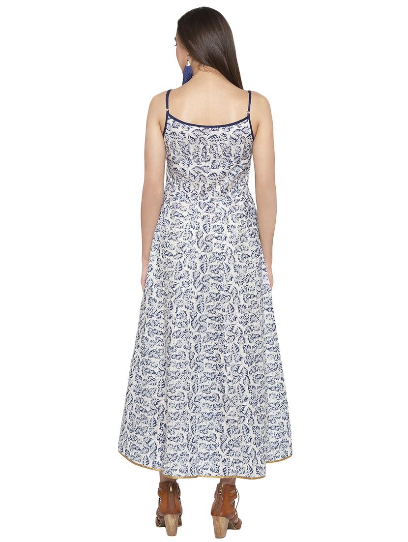 yoke embroidered printed flared kurta - 17014858 - Standard Image - 2