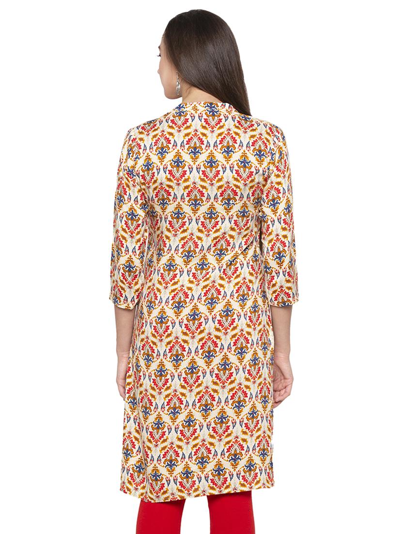 printed straight kurta - 17014862 - Standard Image - 2