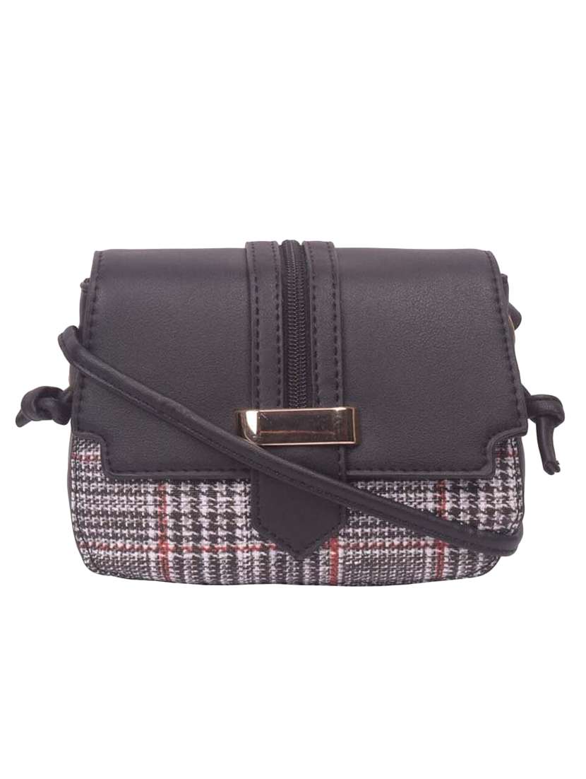 black leatherette (pu) sling bag