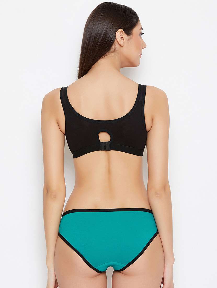 color block sports bra with panty set - 17016682 - Standard Image - 2