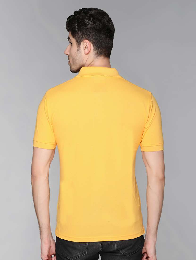 yellow solid polo t-shirt - 17017517 - Standard Image - 2