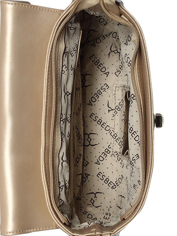 gold leatherette (pu) handbag - 17019355 - Standard Image - 2