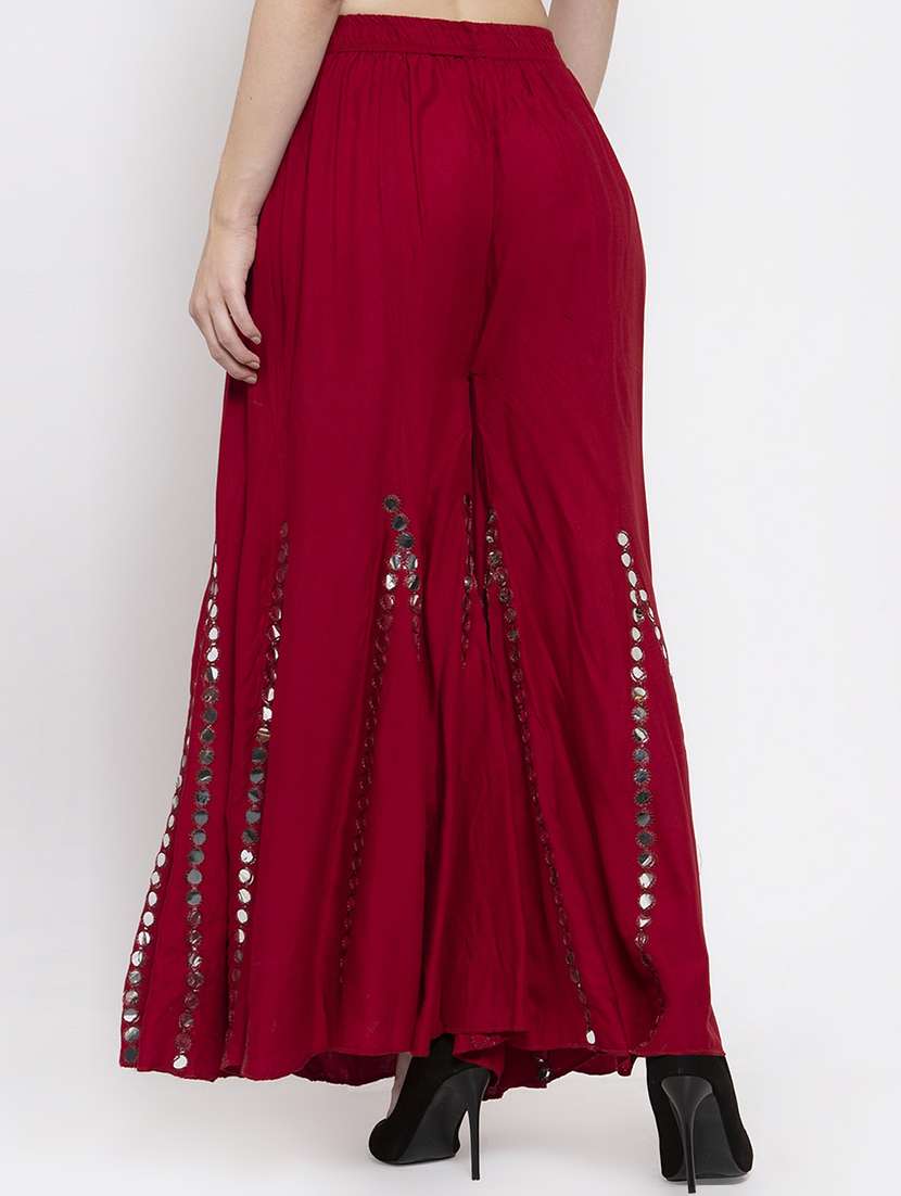 mirror work flared palazzo  - 17022184 -  Standard Image - 2