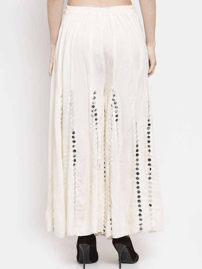 mirror work flared palazzo  - 17022185 -  Standard Image - 2