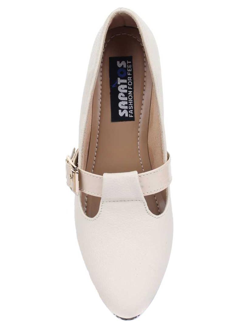 beige synthetic slip on pumps - 17023594 - Standard Image - 2