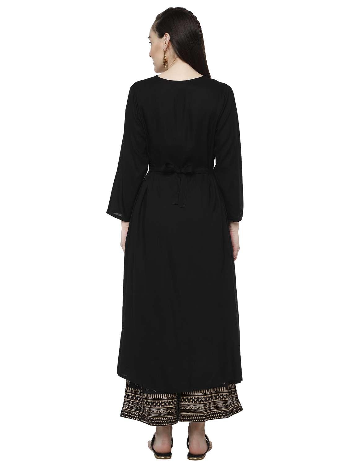 solid a-line front slit kurta - 17024337 -  Standard Image - 2