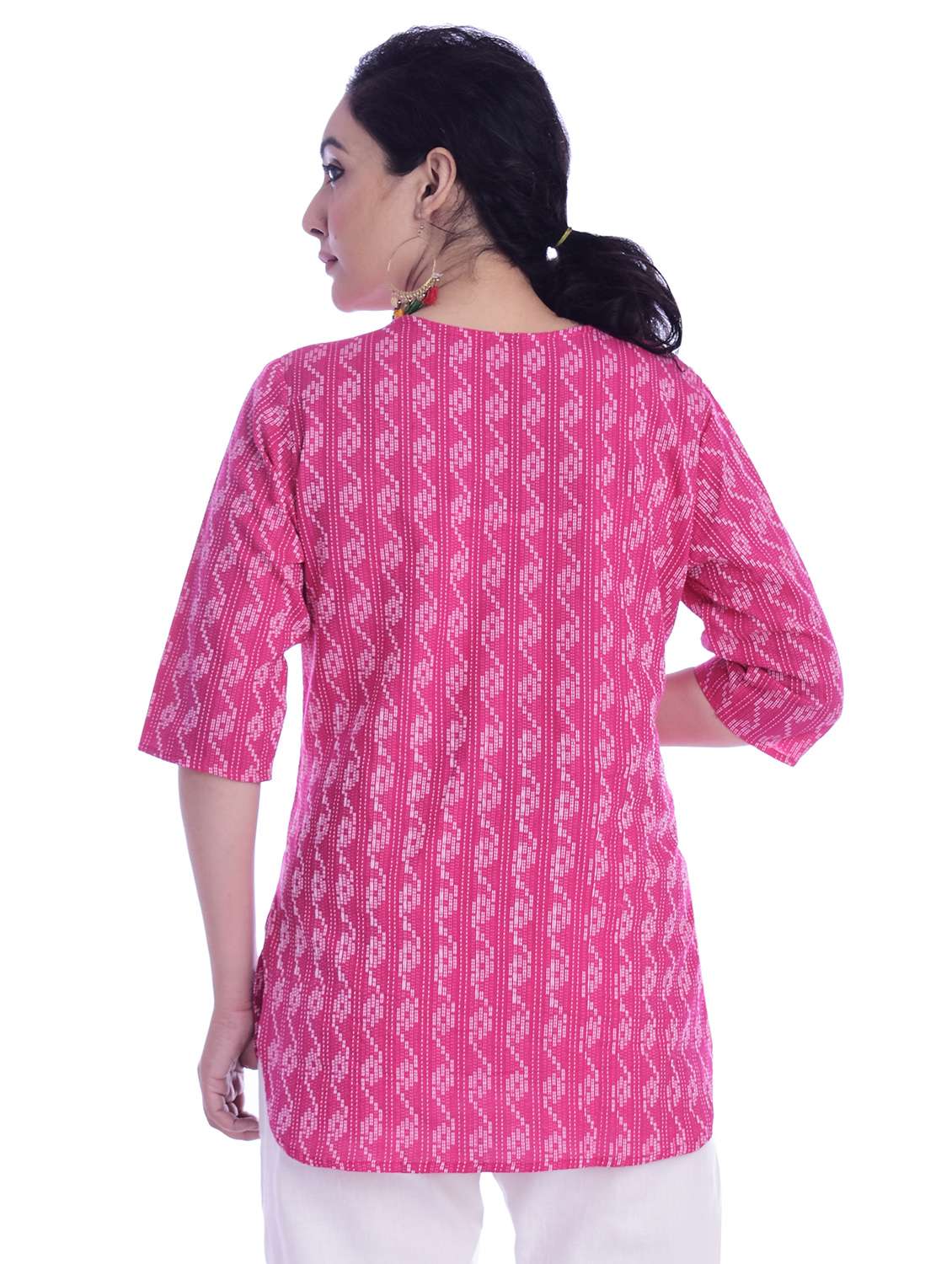 round neck printed tunic - 17024342 - Standard Image - 2