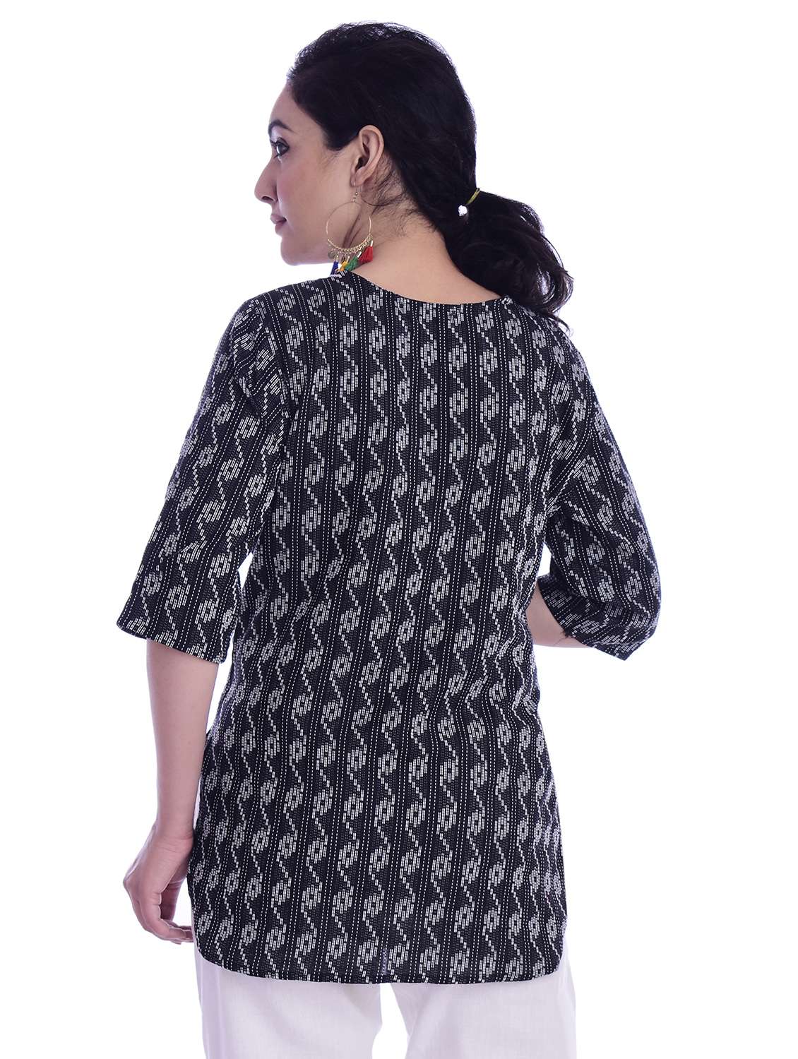 round neck printed tunic - 17024343 - Standard Image - 2