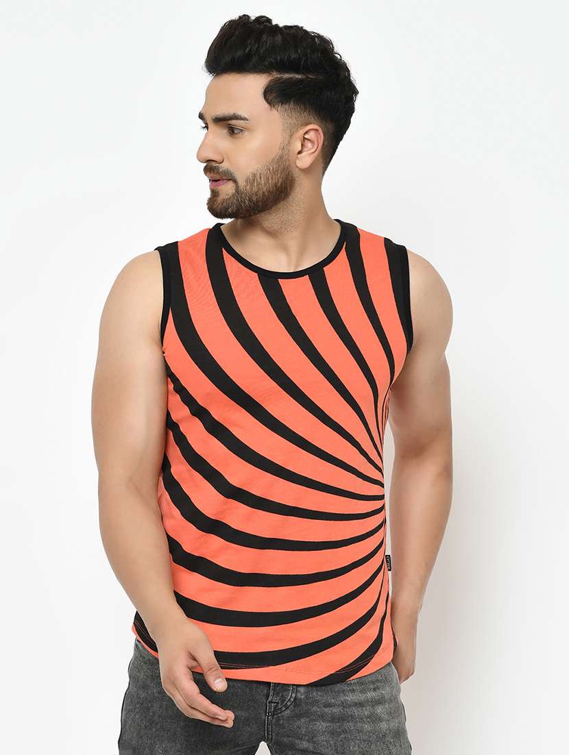 orange printed vest