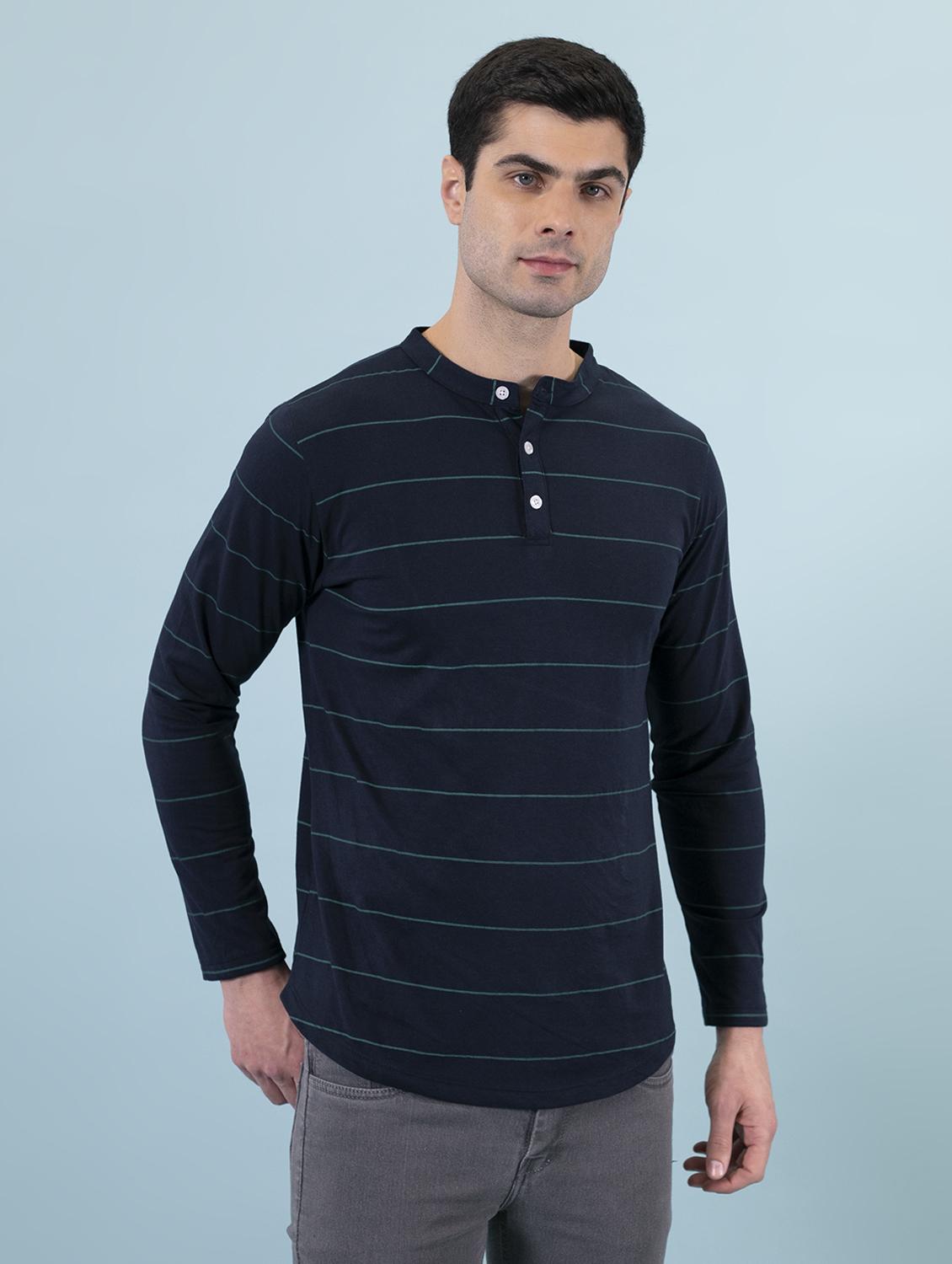 blue striped collared t-shirt - 17024626 - Zoom Image - 0