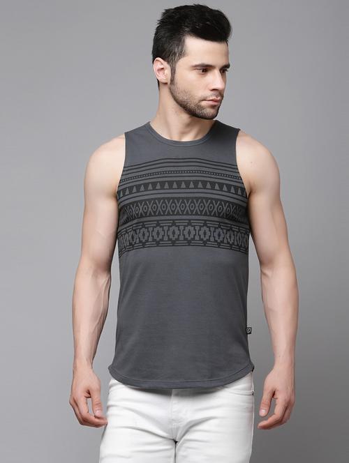 grey chest print tshirt - 17024630 -  Standard Image - 0