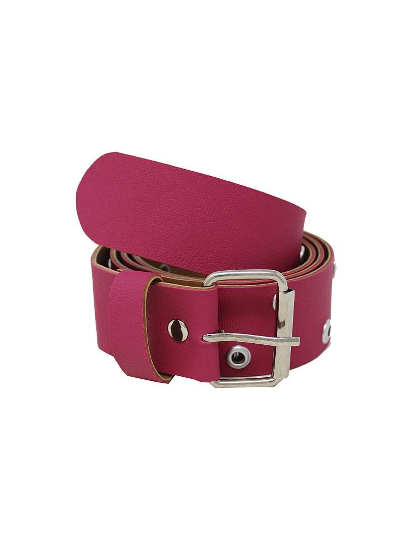 pink casual faux leather belt