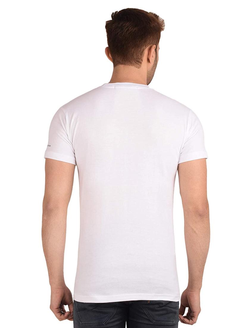 men front print round neck slim fit t-shirt - 17025790 - Standard Image - 2