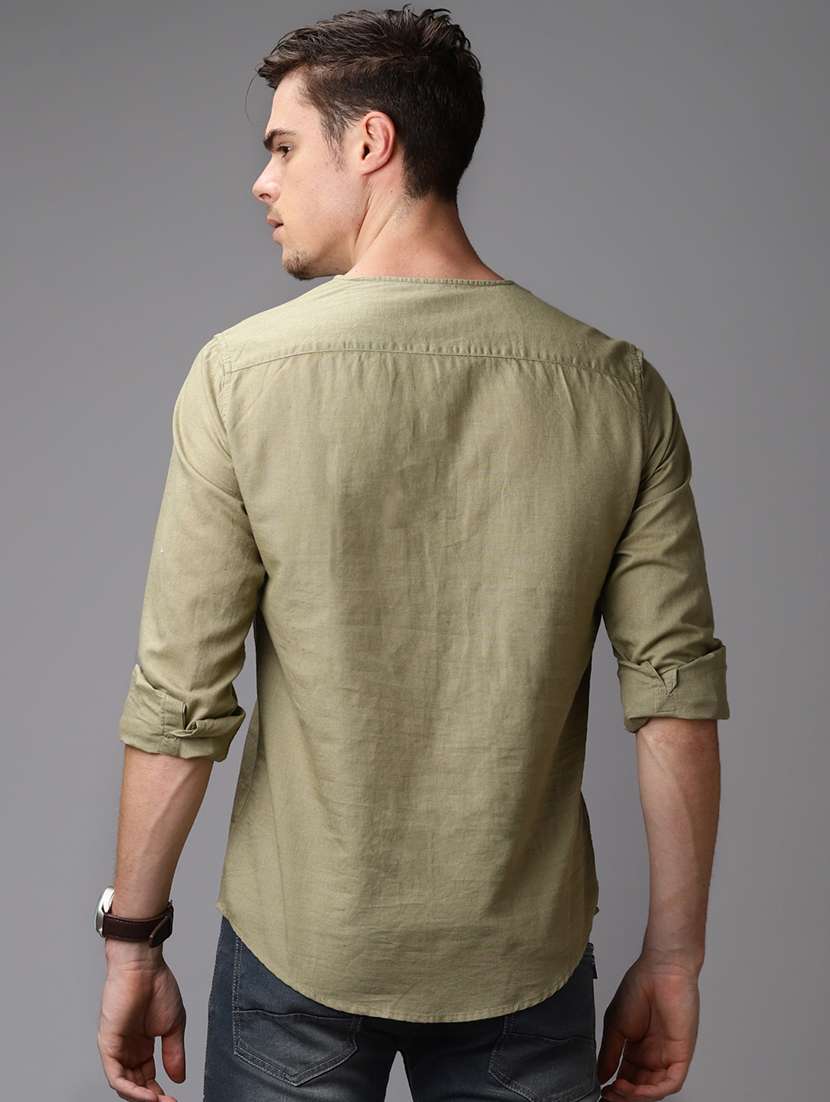 green solid short kurta - 17027032 -  Standard Image - 2