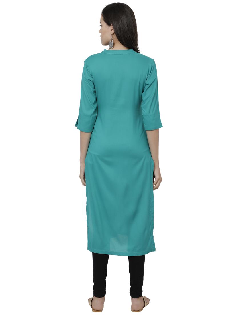 solid straight kurta - 17029716 - Standard Image - 2