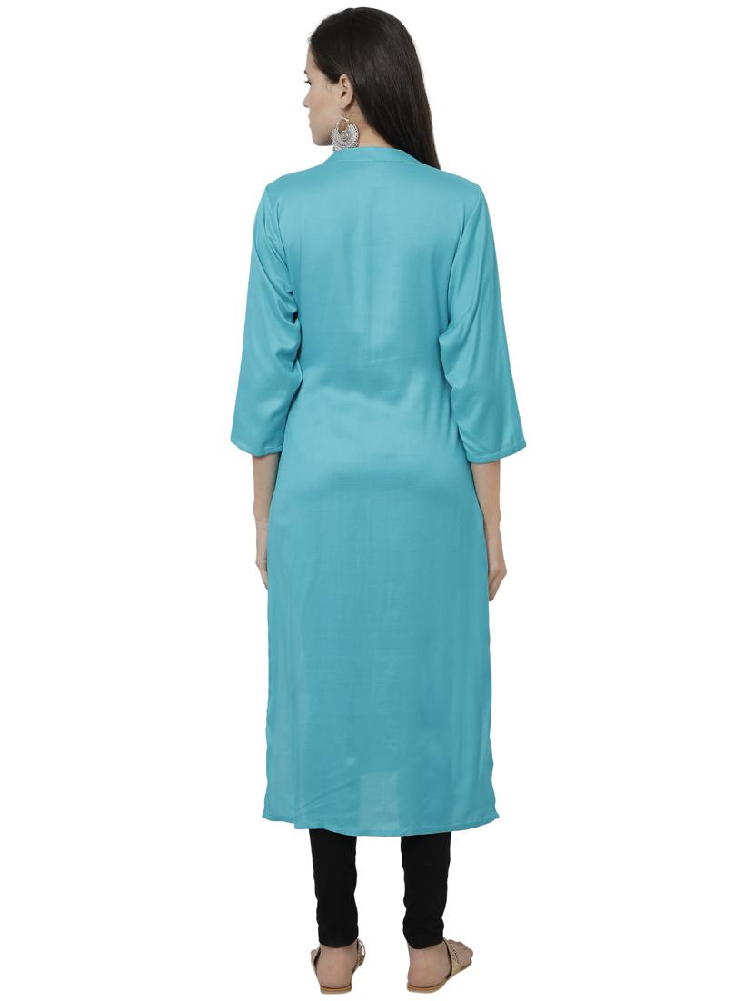 solid straight kurta - 17029717 - Standard Image - 2