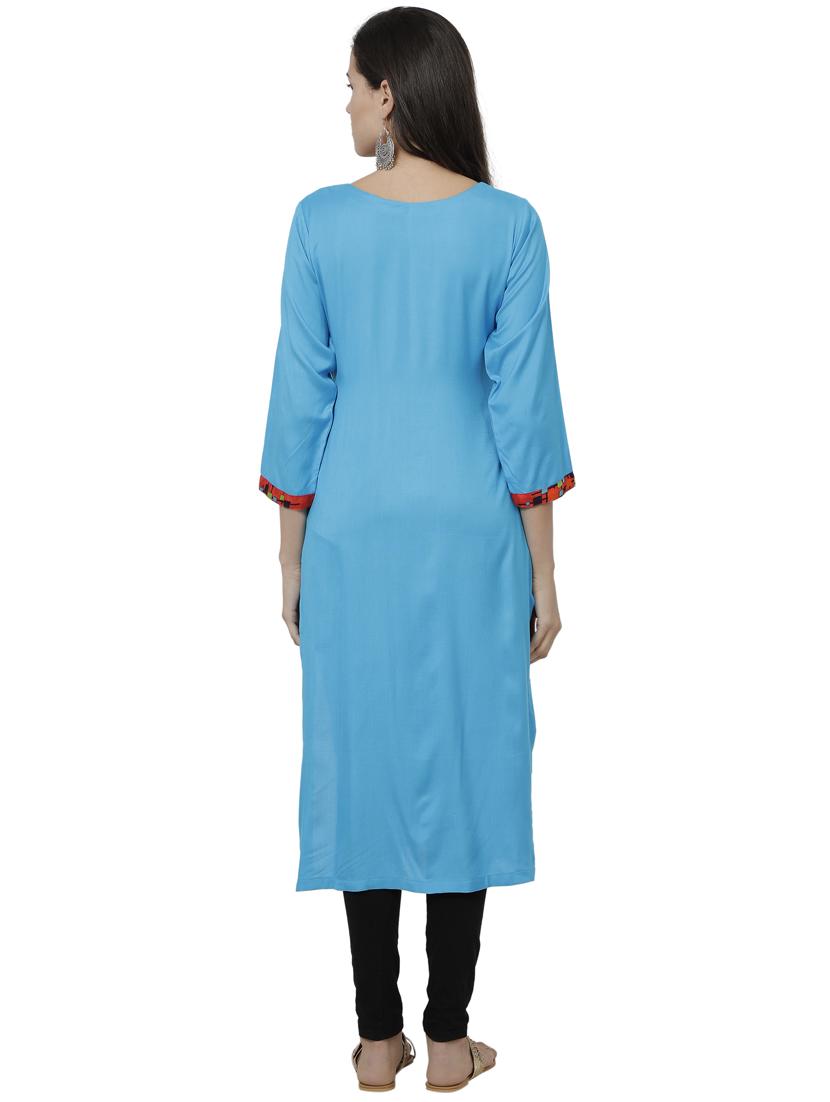 women's straight kurta - 17029718 - Standard Image - 2