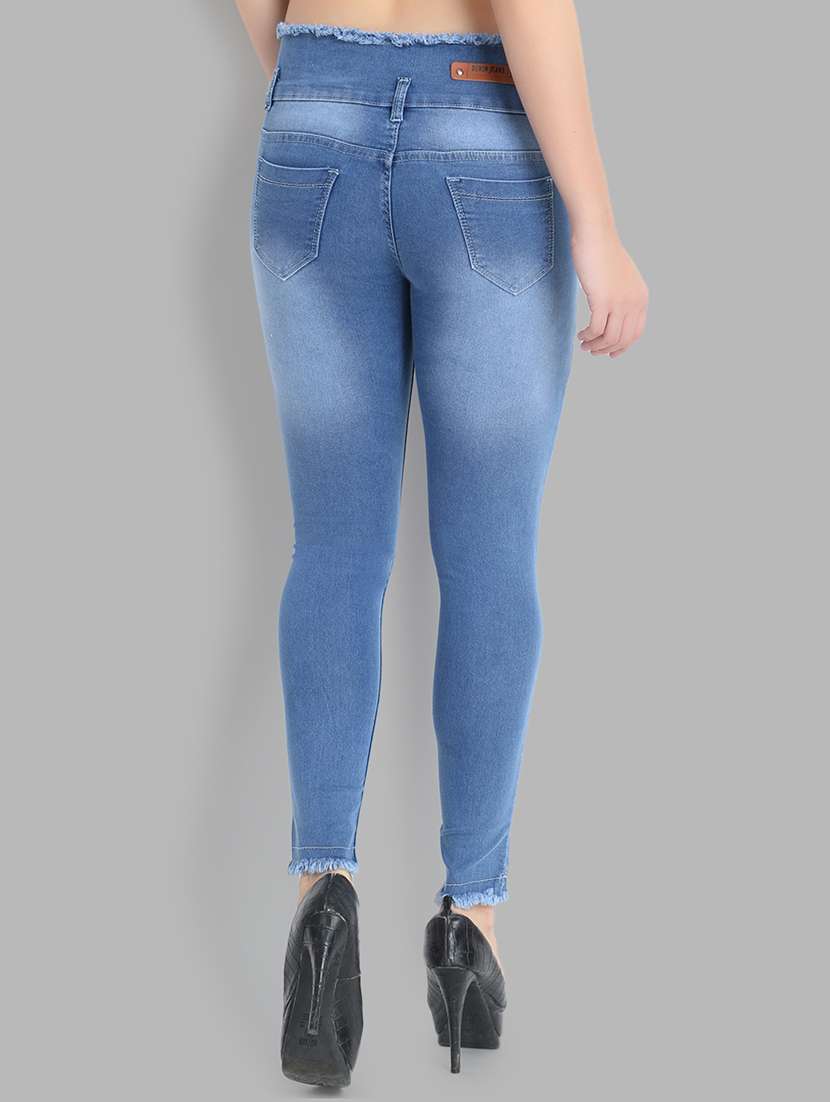 frayed hem distressed jeans - 17030376 - Standard Image - 2