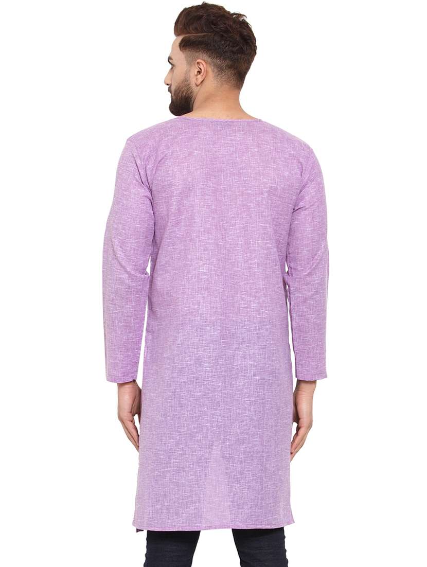 purple solid asymmetric kurta - 17032531 - Standard Image - 2