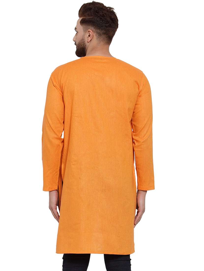 orange solid asymmetric kurta - 17032537 -  Standard Image - 2