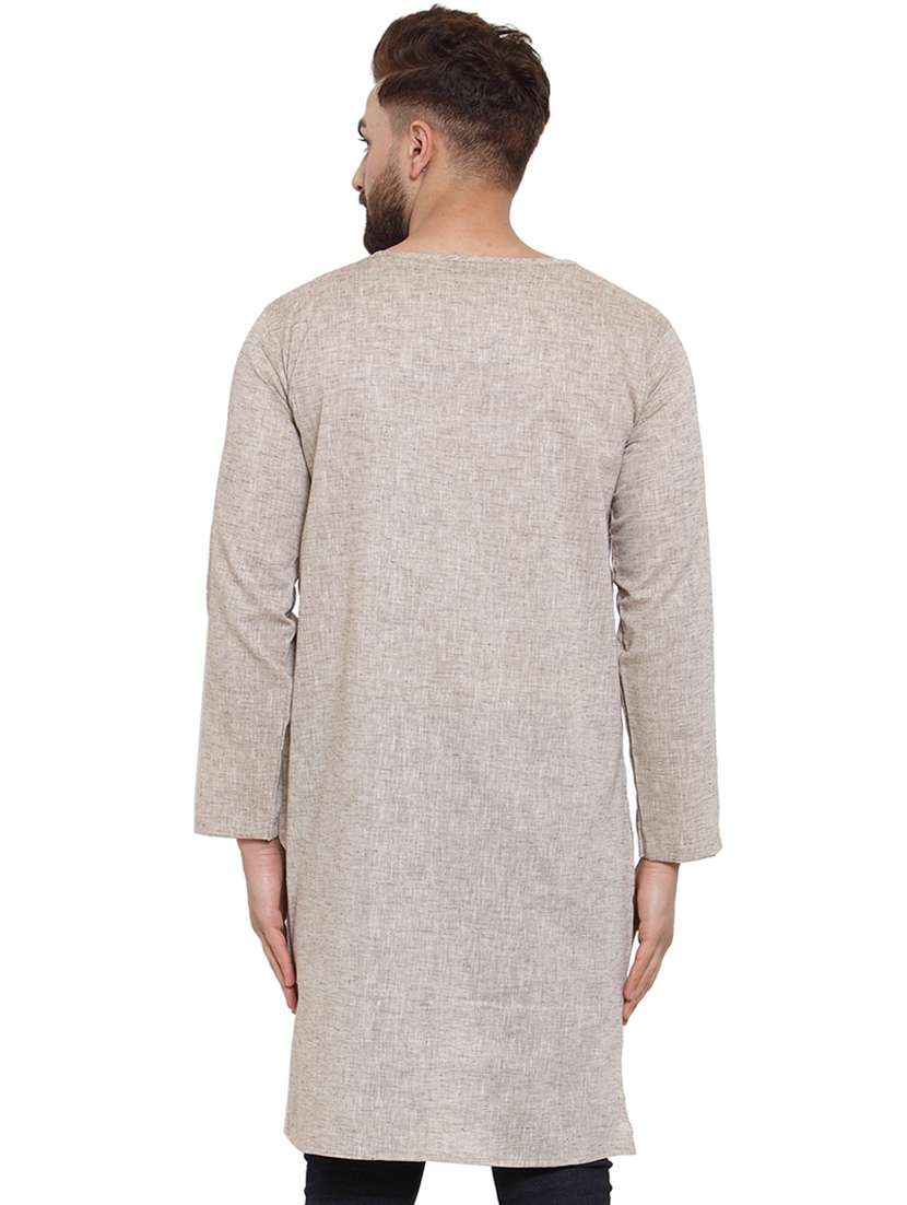 brown solid asymmetric kurta - 17032538 -  Standard Image - 2