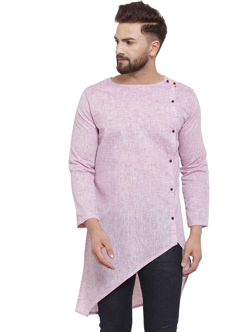 purple solid asymmetric kurta