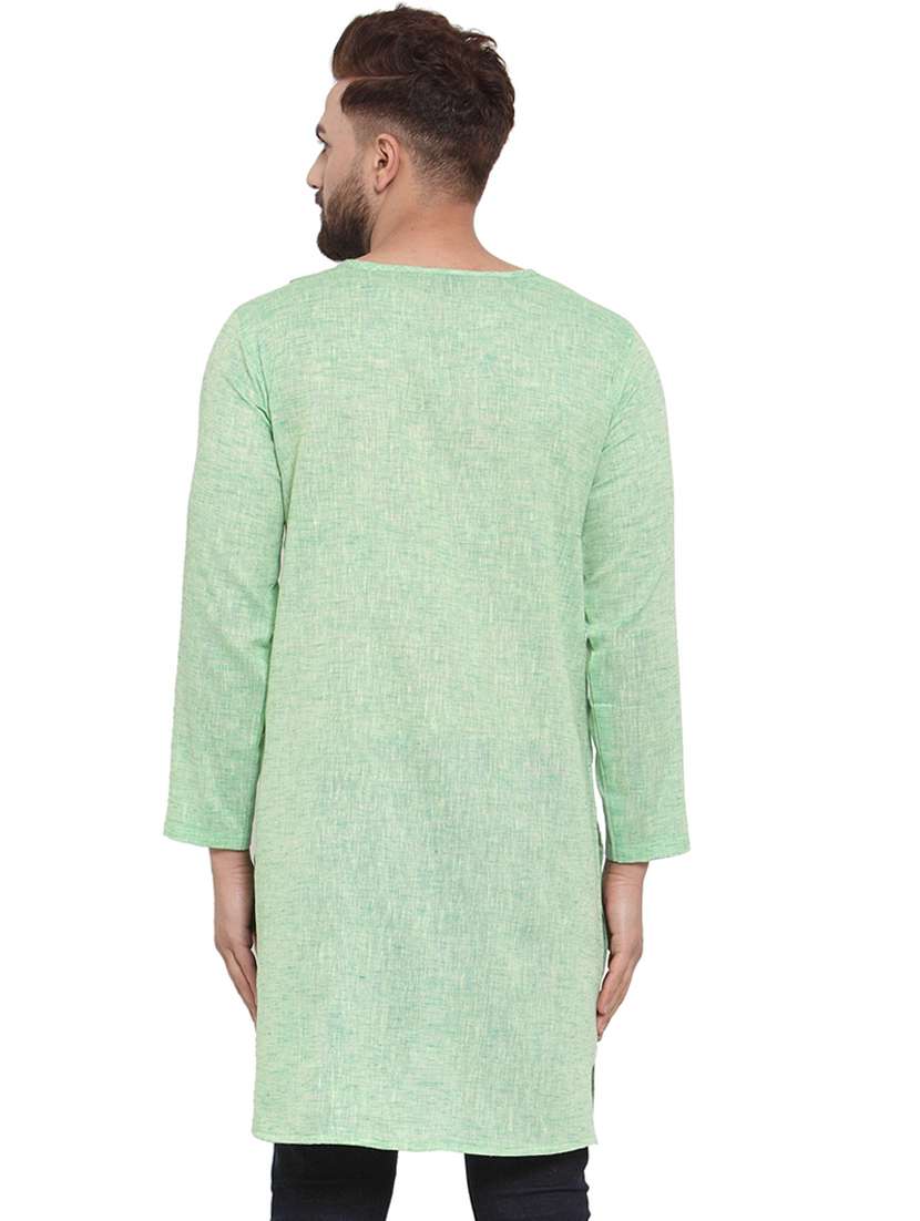 green solid asymmetric kurta - 17032548 - Standard Image - 2