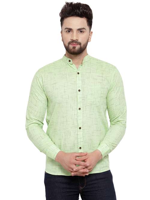 mens self design casual shirt - 17033788 -  Standard Image - 0