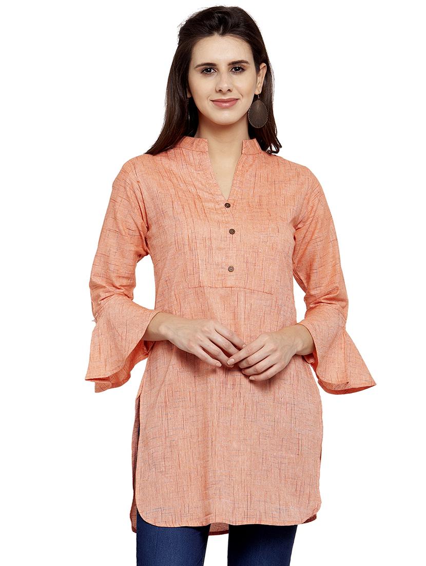 solid bell sleeves straight kurti
