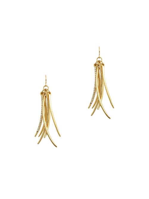 gold metal drop earring - 17041065 - Standard Image - 0