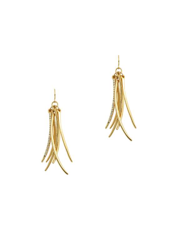gold metal drop earring - 17041065 - Zoom Image - 0