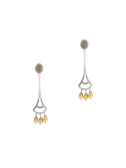 gold metal drop earring - 17041098 - Standard Image - 0