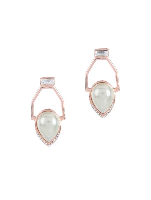gold metal drop earring - 17041108 - Standard Image - 0
