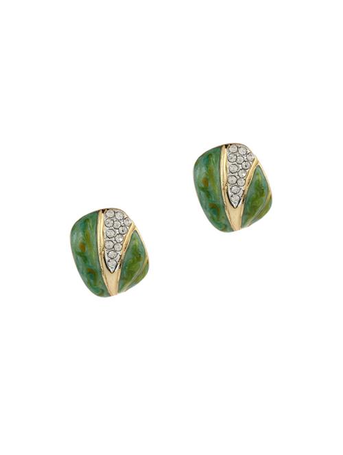 green metal studs earring - 17041170 -  Standard Image - 0
