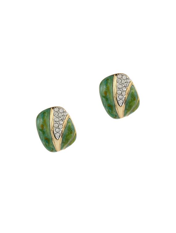 green metal studs earring - 17041170 -  Zoom Image - 0