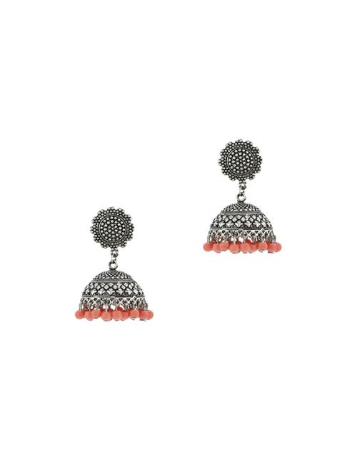 silver metal jhumka earring - 17041273 -  Standard Image - 0