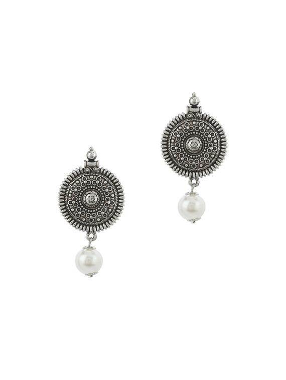 silver metal drop earring - 17041282 - Zoom Image - 0