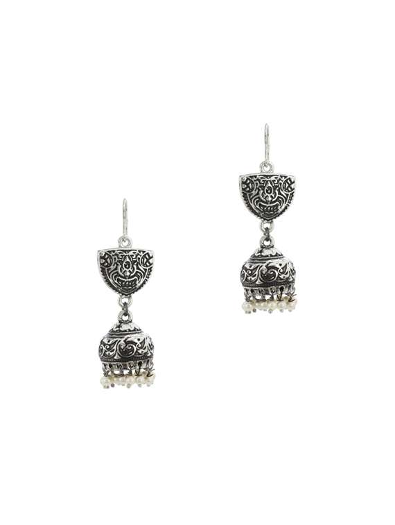 silver metal jhumka earring