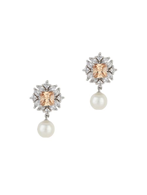 gold metal drop earring - 17041344 - Standard Image - 0
