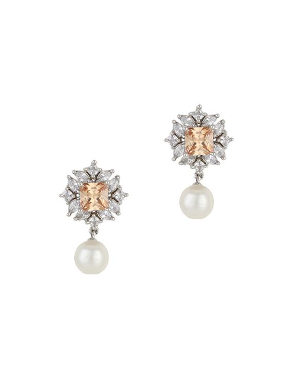 gold metal drop earring - 17041344 - Zoom Image - 0