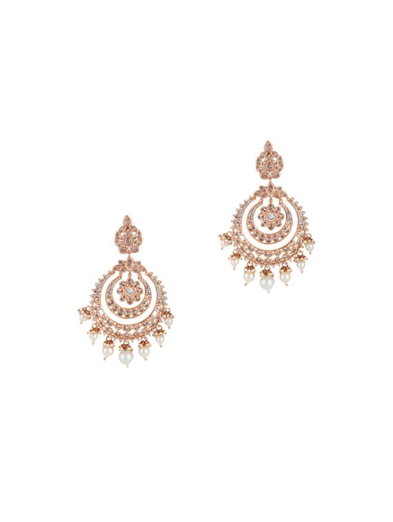 gold metal chandballi earring - 17041351 - Zoom Image - 0
